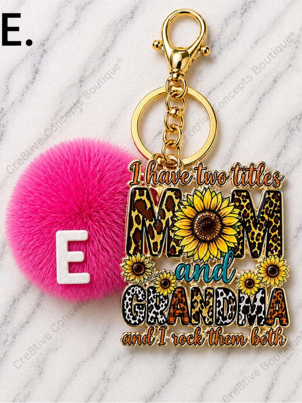 Hand-Crafted Pom Pom Lobster Claw Keychain Bag Charm | Gold Hardware - Picture 6 of 12